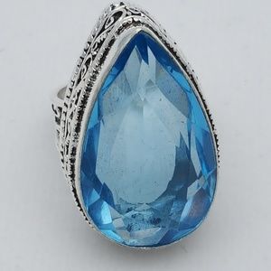 Sterling Silver Faux Topaz Ring